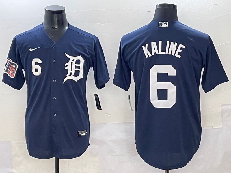 Men 2025 Detroit Tigers #6 Kaline Dark Blue Game Nike MLB Jersey style 4